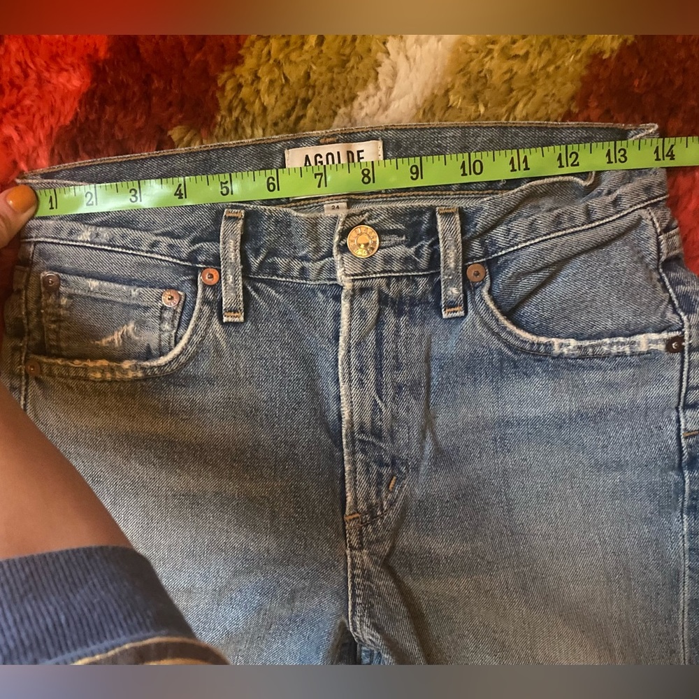 Agolde Jamie Feel Good Denim Made in USA Jeans in Passenger Wash Size 24 - Picture 11 of 11